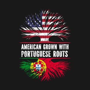 American Grown with Portuguese Roots USA Flag T-Shirt