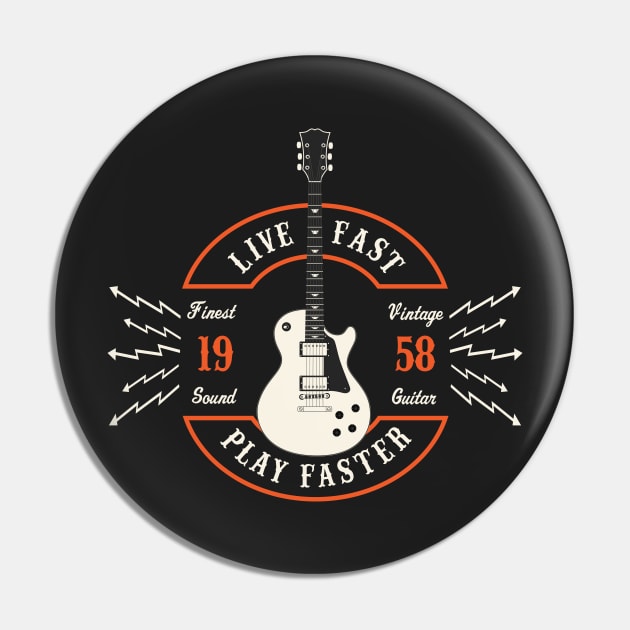 Live Fast Play Faster - LP Pin by mrspaceman