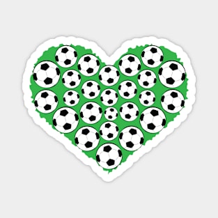 Heart by Football / Soccer  Balls Magnet