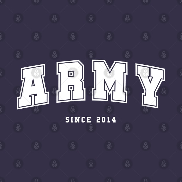 BTS ARMY since 2014 college varsity style by Oricca