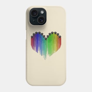 Paw Print Rainbow Phone Case