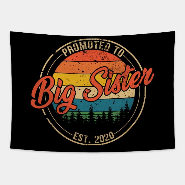 Promoted to Big Sister Est 2020 Mothers Day Gift Tapestry by Kagina