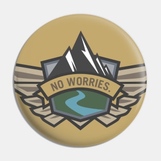 No Worries - Outdoor Adventure Logo Pin