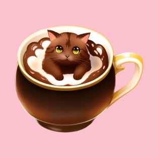 Chocolate Cat in a Tea Cup T-Shirt