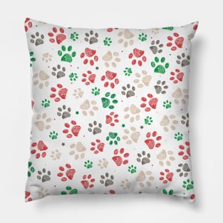 Trace doodle paw prints Pillow