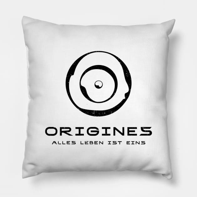 Origines - Alles Leben ist eins Pillow by BadCatDesigns