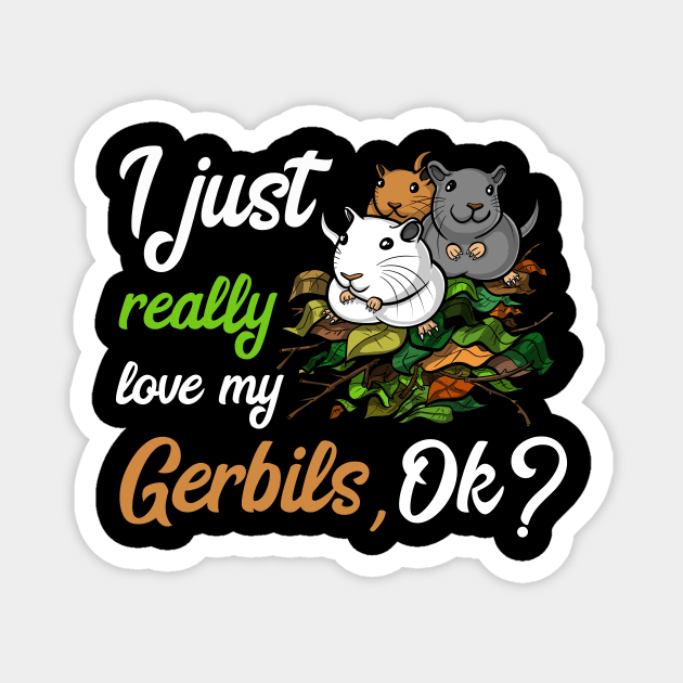 I Just Really Like Gerbils Cute Mouse Pet Magnet by underheaven