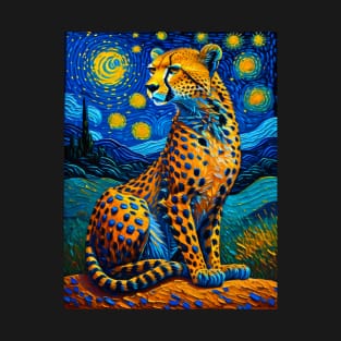 Cheetah in starry night T-Shirt