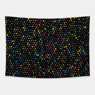 Colourful Terrazzo Speckle Pattern (Black) Tapestry