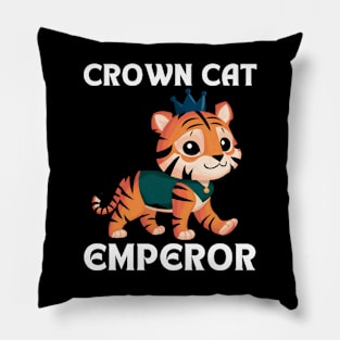 Cute Crown Tiger Cat Emperor Pillow