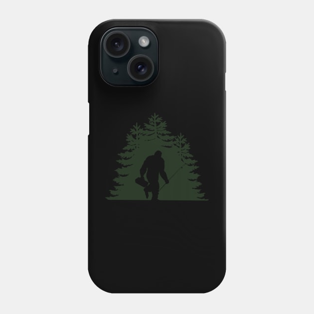 Bigfoot fishing Phone Case by 752 Designs