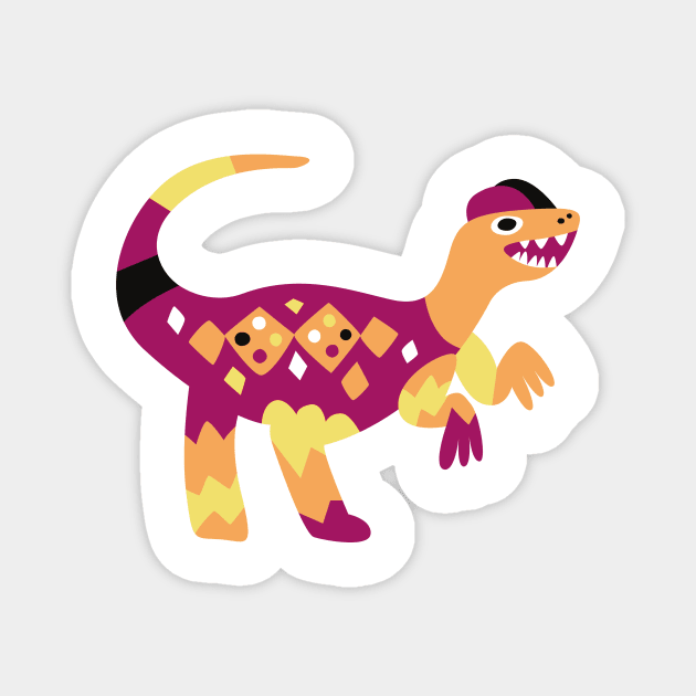 Cute Cartoon Dilophosaurus Magnet by FunnyMoonCosmic