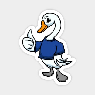 Cute Anthropomorphic Human-like Cartoon Character Swan in Clothes Magnet