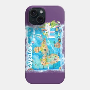 Guadeloupe_Illustrated_Travel_Map_With_RoadsXS Phone Case