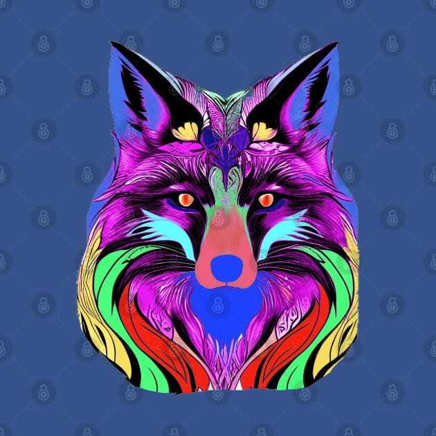 COLOURFUL FOX HEAD by sailorsam1805