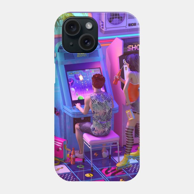 Back to the Arcade Phone Case by dennybusyet