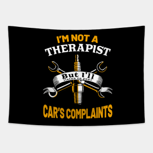 Car Therapist Funny Auto Mechanic Garage Tapestry