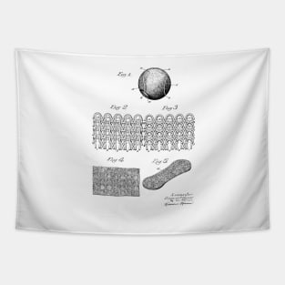 Tennis Ball Vintage Patent Hand Drawing Tapestry