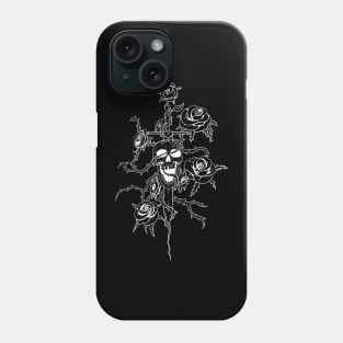 Skull and roses - lines Phone Case