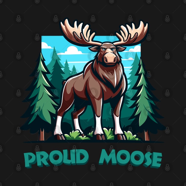 Majestic Forest Moose by SergioArt