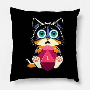 Critical Fail Cat D20 Dice Pillow