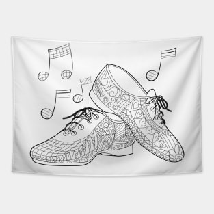 Doodled Jazz Shoes Tapestry