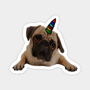 Cute Pug Dog Unicorn Magnet