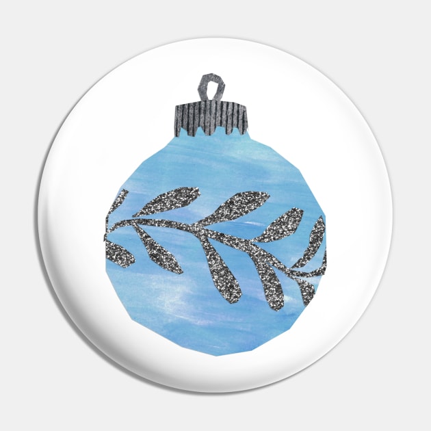 Bauble - Blue leafy Pin by Babban Gaelg