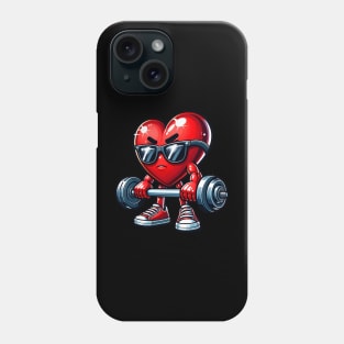 Funny Heart Bodybuilder Valentines Day Men Women Boys Phone Case