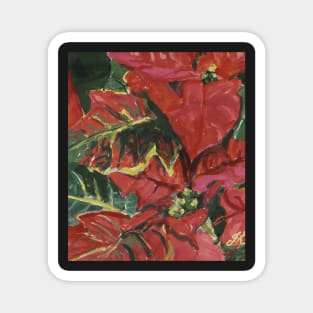 Christmas Poinsettia Magnet