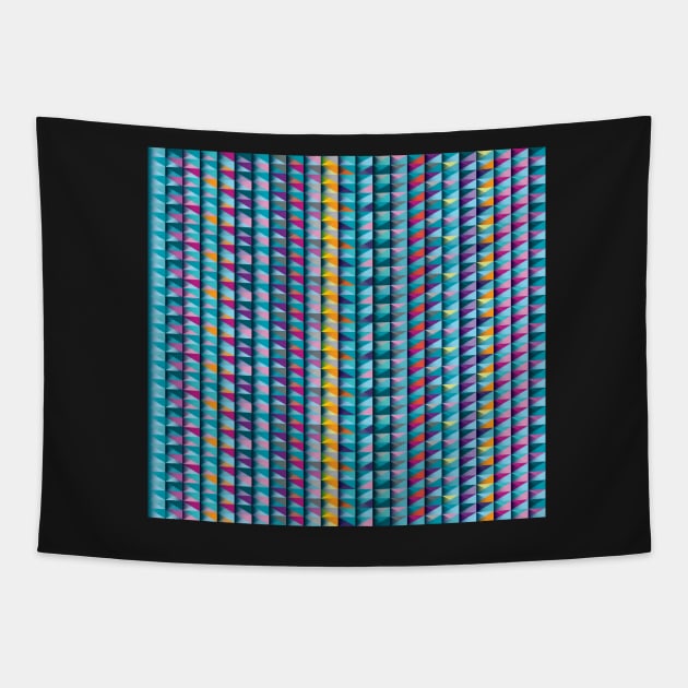 Blue triangles and stripes pattern Tapestry by IngaDesign