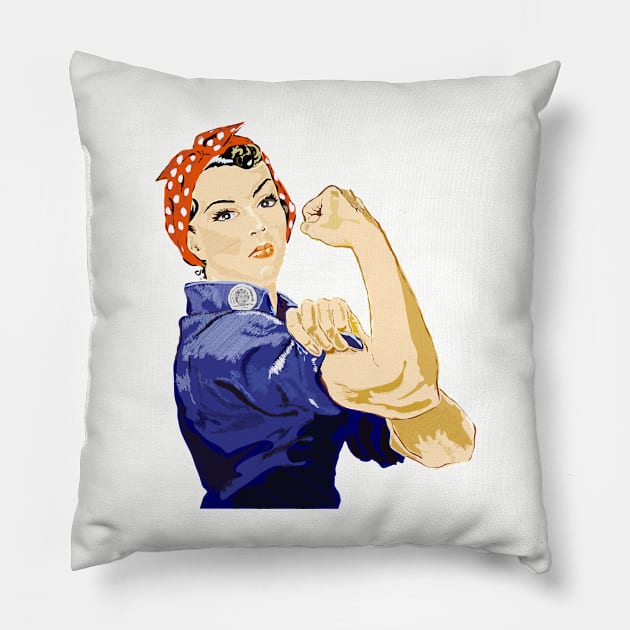 Rosie the riveter Pillow by Slownessi