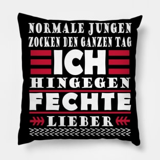 Fechten Männer Sport Degen Duell Spruch Pillow