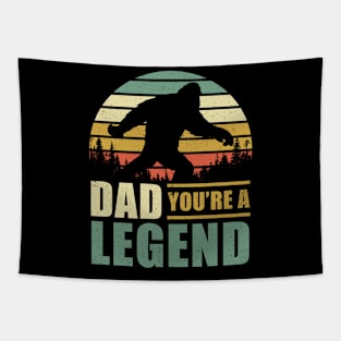 Dad you're a legend bigfoot Vintage Father's day Tapestry