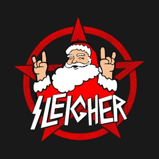 Santa goes Metal Santa Sleigher Funny Christmas for Metalheads T-Shirt