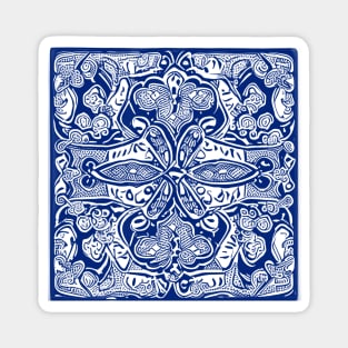 Paisley Print - Blue Aesthetic Magnet