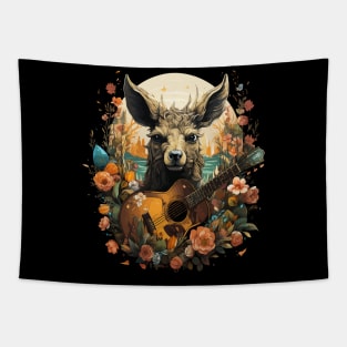 Deer Playing Guitar Tapestry