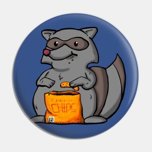 Chubby Raccoon with Cheesy Chips Pin