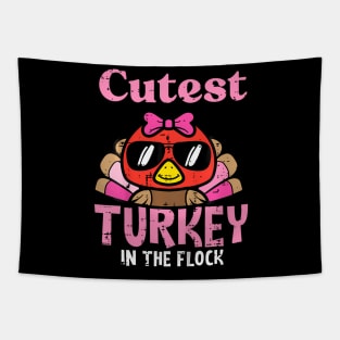 Thanksgiving Cutest Turkey Flock Girls Kids Toddlers Youth Tapestry