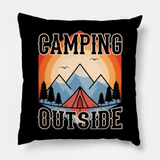 Camping Outside Pillow