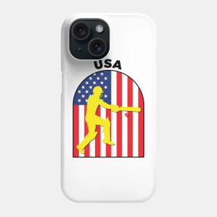 USA Cricket Batsman USA Flag Phone Case