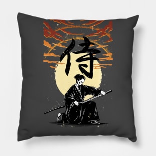 SAMURAI KANJI Sunset, Sword, Vintage, Japan Pillow