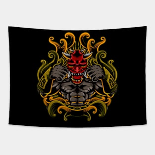 Oni Devil in Flames Tapestry