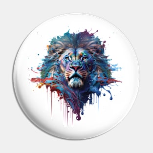 Lion Splash Art: Vibrant Fantasy Portrait #4 Pin