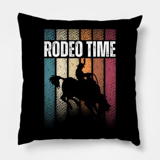 Rodeo Time Bareback Riding Cowboy Pillow