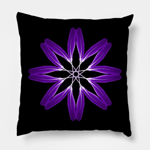 Feather flower purple Pillow by Geomhectic