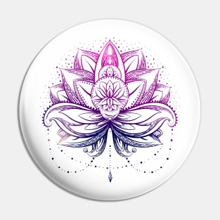 Purple  Watercolor Lotus / Lily flower Pin