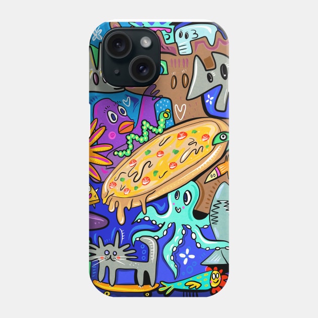 pizza day Phone Case by Angel Rivas