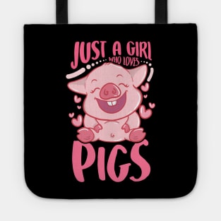 Adorable Just a Girl Who Loves Pigs Cute Piglet Tote