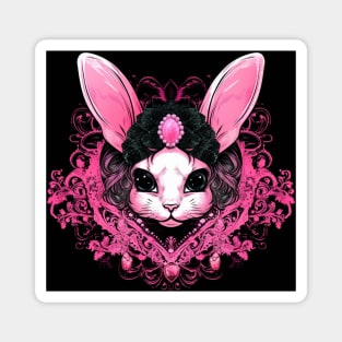 Royal Pink Bunny Magnet